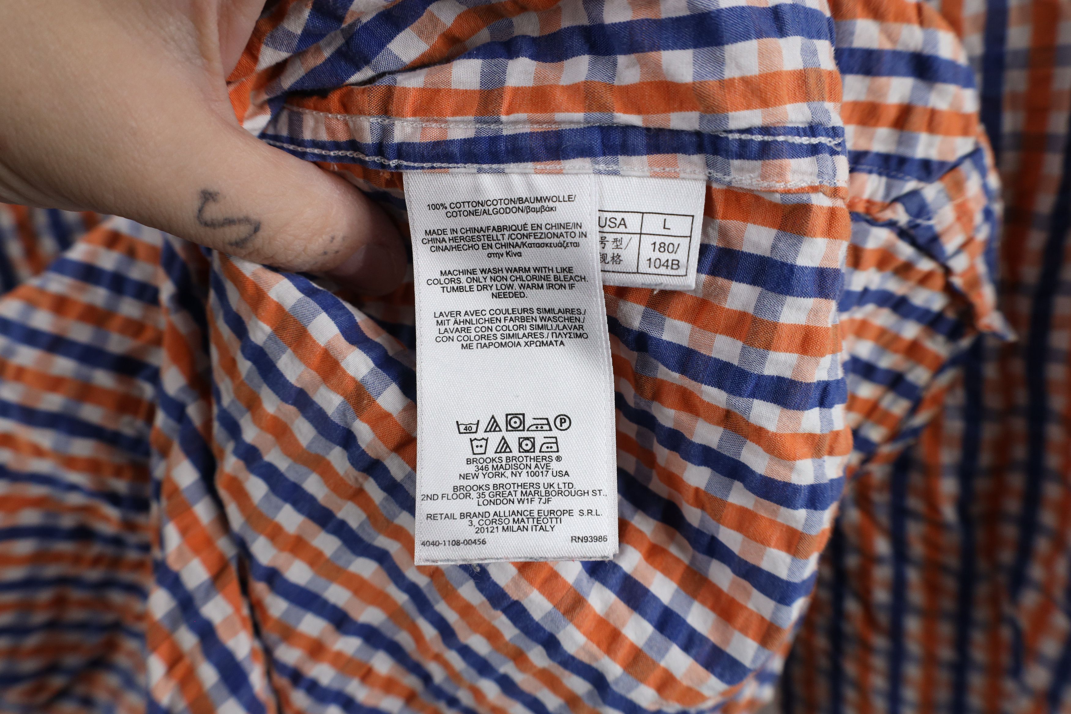 Brooks Brothers × Vintage Brooks Brothers Seersucker Collared Button Down Shirt Size US L / EU 52-54 / 3 - 6 Thumbnail