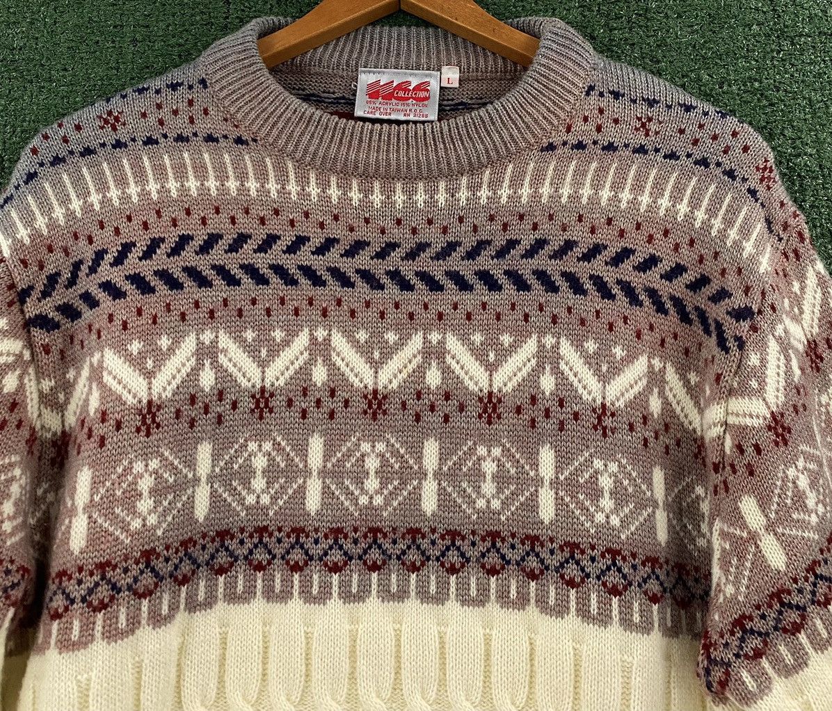 Vintage Vintage 1166 Collection Ski Patterned Knit Sweater Men’s Med Size US M / EU 48-50 / 2 - 2 Thumbnail
