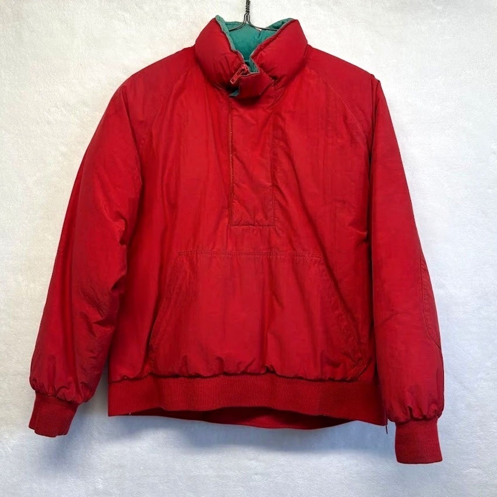Lands' End Lands' End Vintage Down Jacket Red Pullover Anorak Puffer 1/4 Zip Ski Jacket M Men Jacket Size US M / EU 48-50 / 2 - 3 Thumbnail