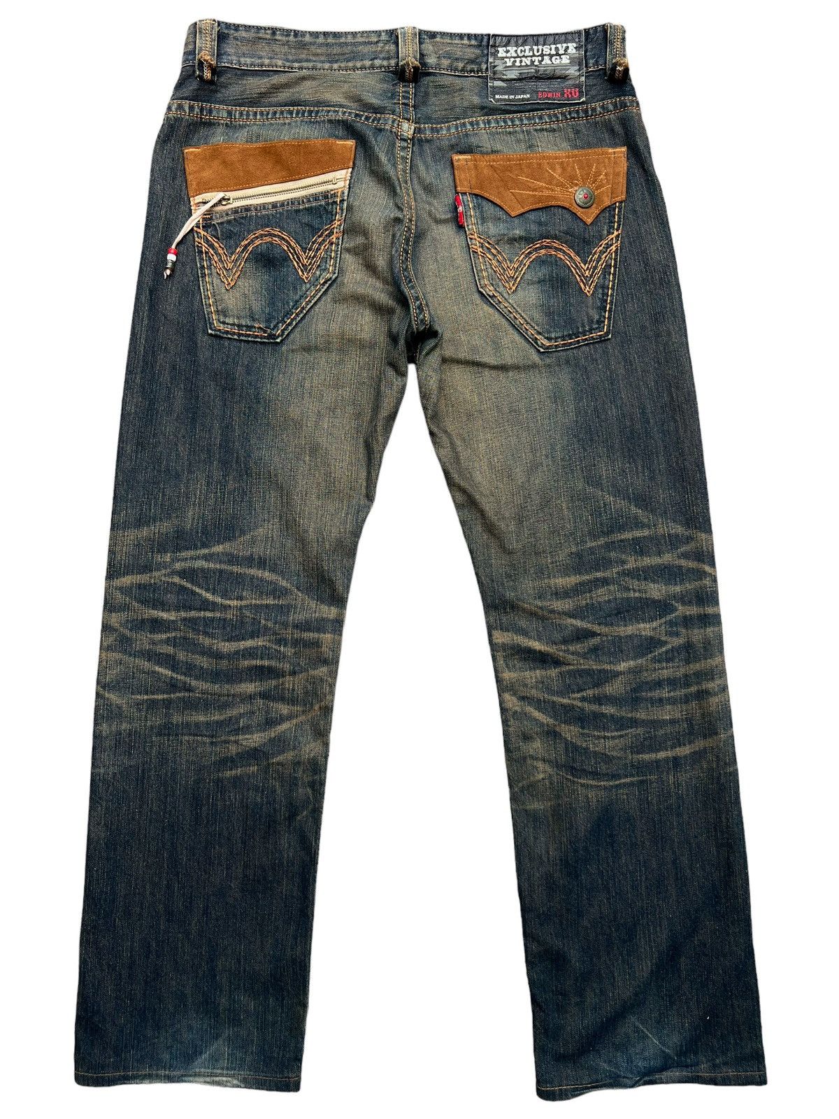 Edwin Vintage Edwin Rusty Mudwash Distressed Denim Jeans 37x30.5 Size US 37 - 3 Thumbnail