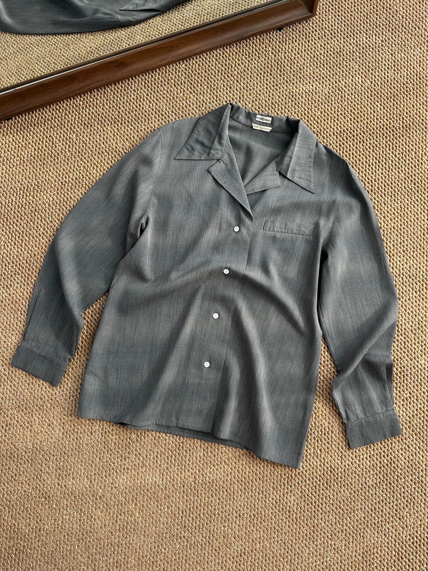 Hermes HERMES x Margiela silk wool shirt Women silver gray Size M / US 6-8 / IT 42-44 - 3 Thumbnail