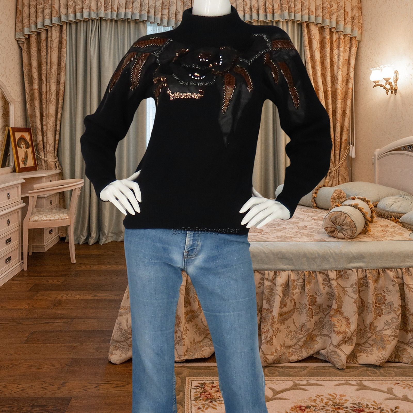 Other Vintage Lambswool Angora Snake Skin Leather Funky Sweater S Size S / US 4 / IT 40 - 3 Thumbnail
