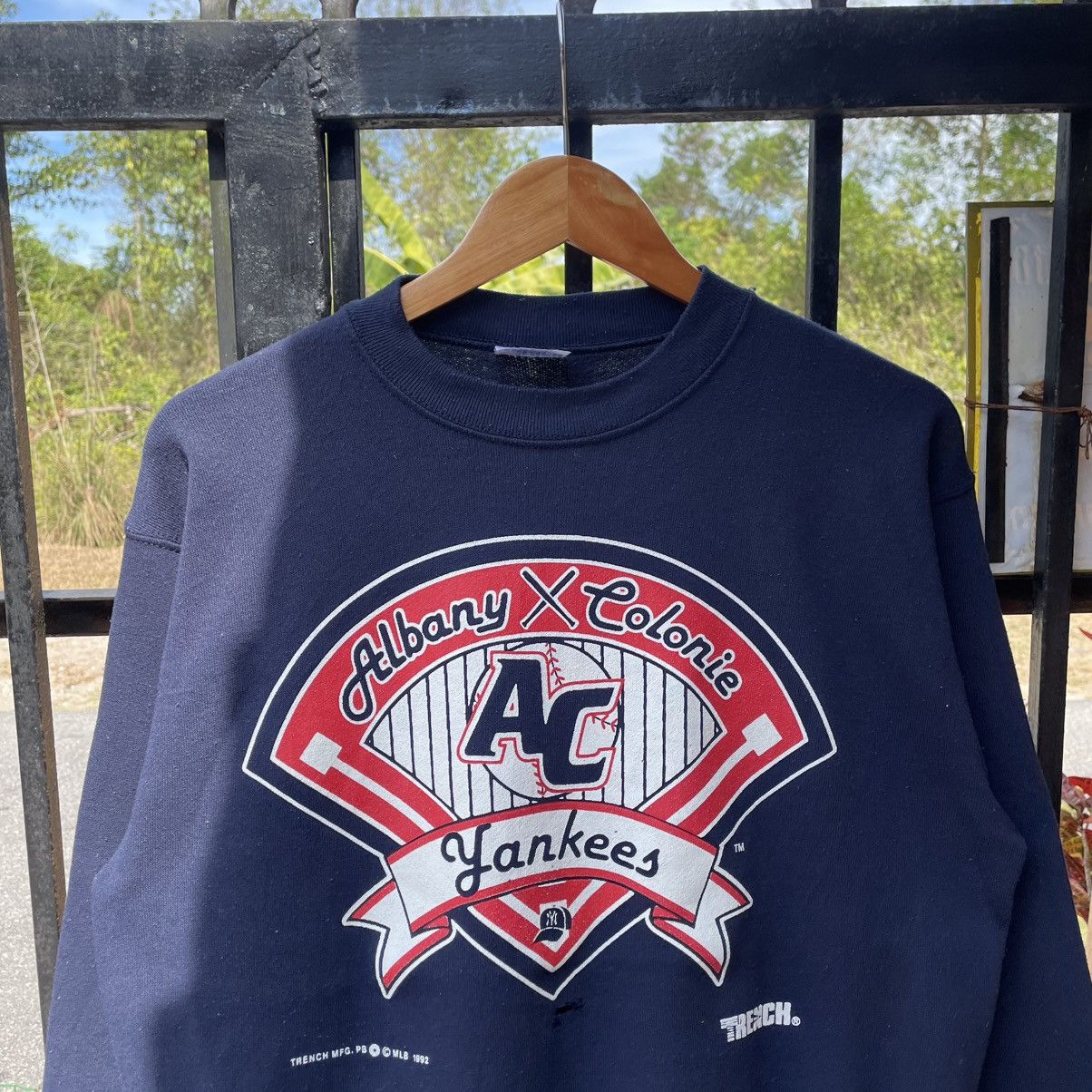 Vintage 🔥Vintage 1993 Albany Colonies Yankees Big Logo Sweatshirts Size US M / EU 48-50 / 2 - 4 Thumbnail