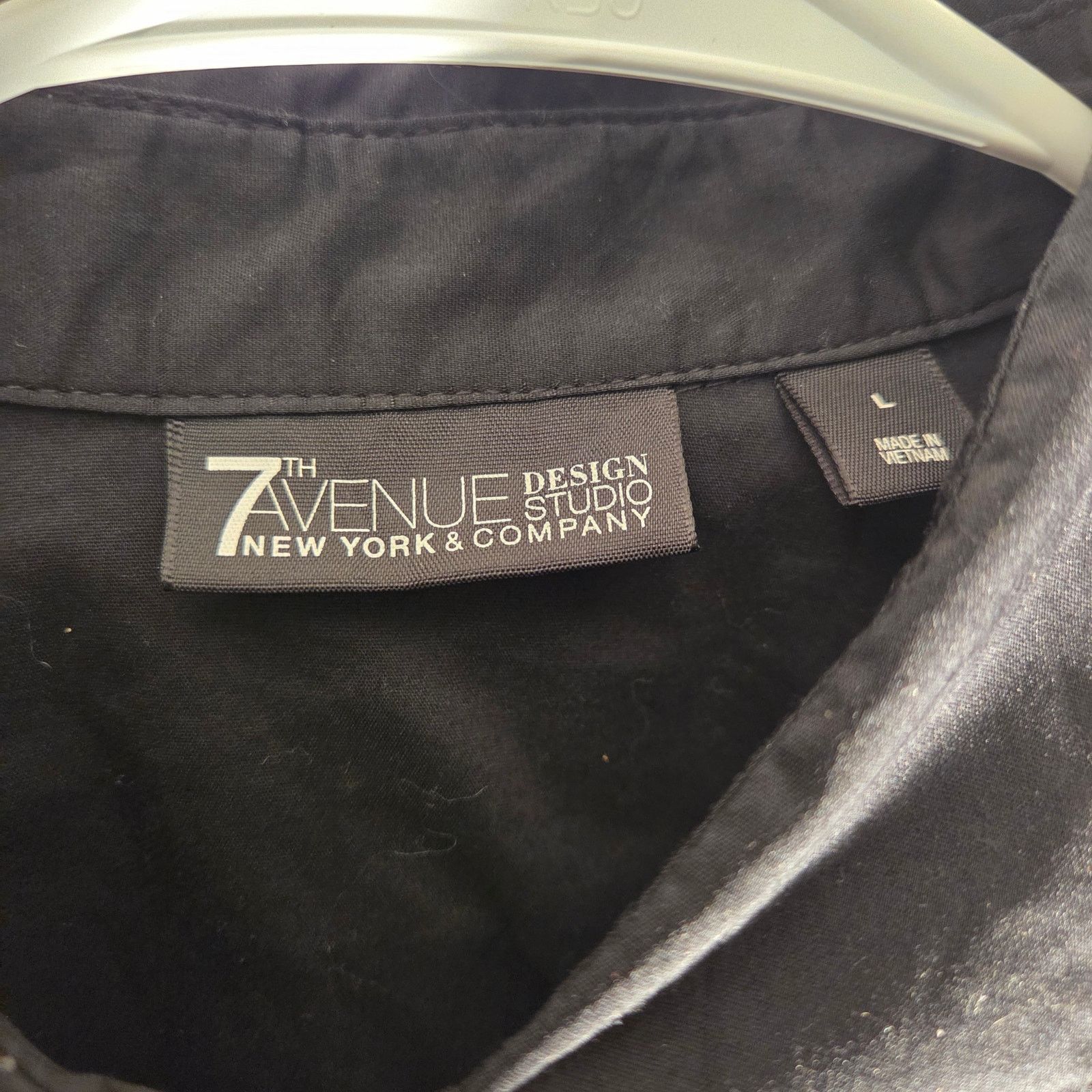 Avenue 7th Avenue Design Black Ruched Blouse - Women's Large Size L / US 10 / IT 46 - 5 Thumbnail