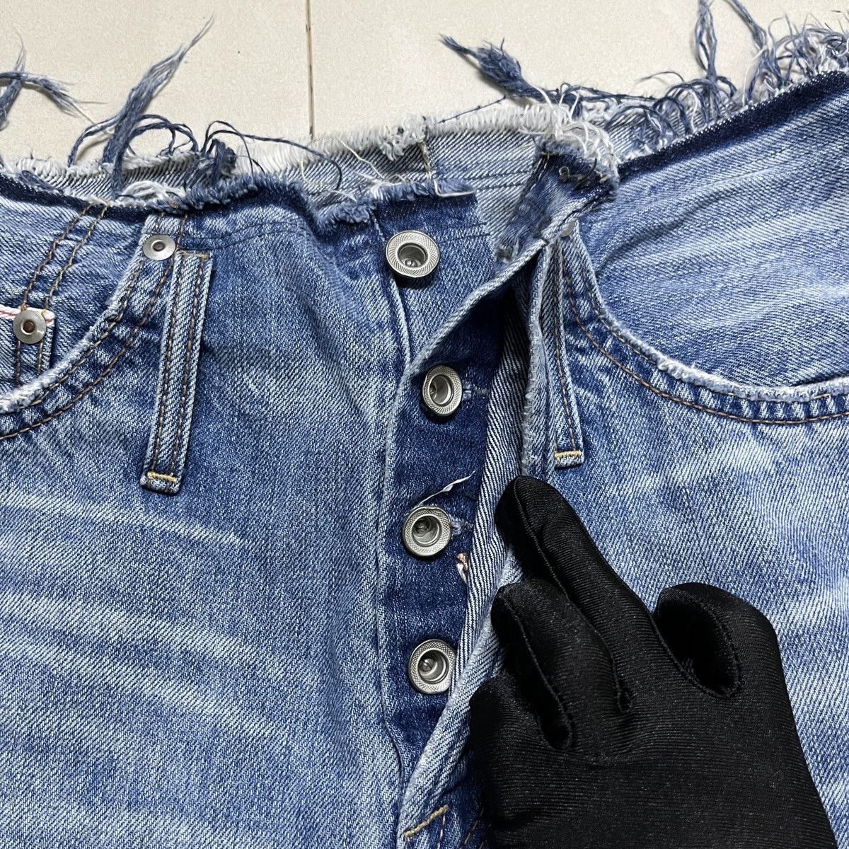If Six Was Nine × Japanese Brand × Le Grande Bleu (L.G.B.) G.o.a Nimes Raw Cut Selvedge Jeans Size 29" - 8 Thumbnail