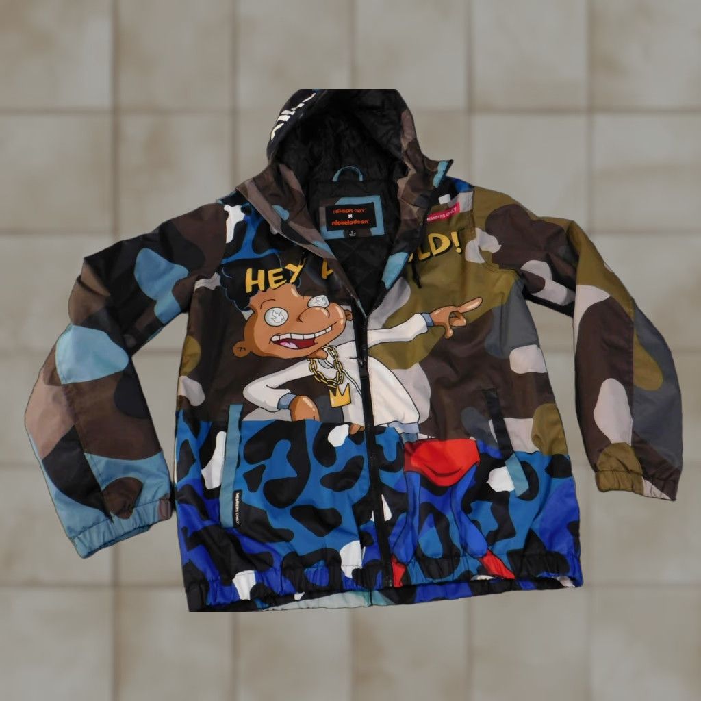 Members Only Members Only x Nickelodeon Hey Arnold Jacket Mens S Multicolor Camo Hooded Windbreaker Size US S / EU 44-46 / 1 - 1 Thumbnail