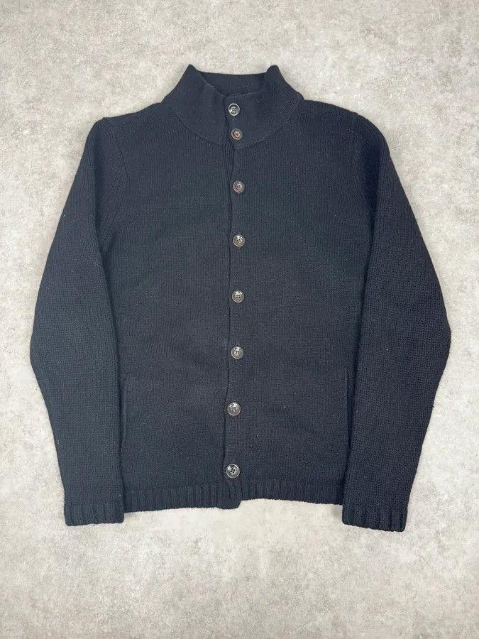 Armani 2000s Armani Black Wool Buttoned Cardigan Sweater Size US M / EU 48-50 / 2 - 1 Thumbnail