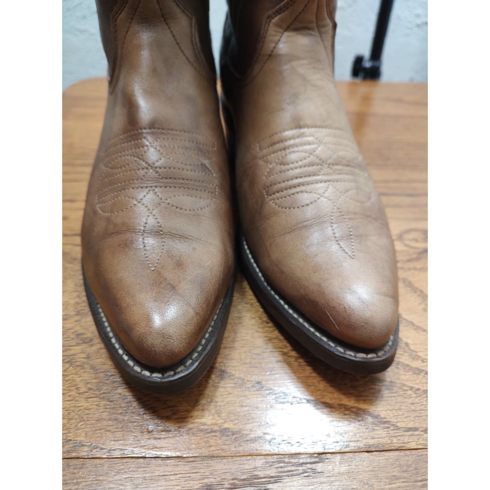 Vintage VINTAGE Texas Boots Western Cowboy 8 D Brown Marbled Leather Texas 8011 Mens Cow boy Boot United States 1992 Size US 8 / EU 41 - 5 Thumbnail