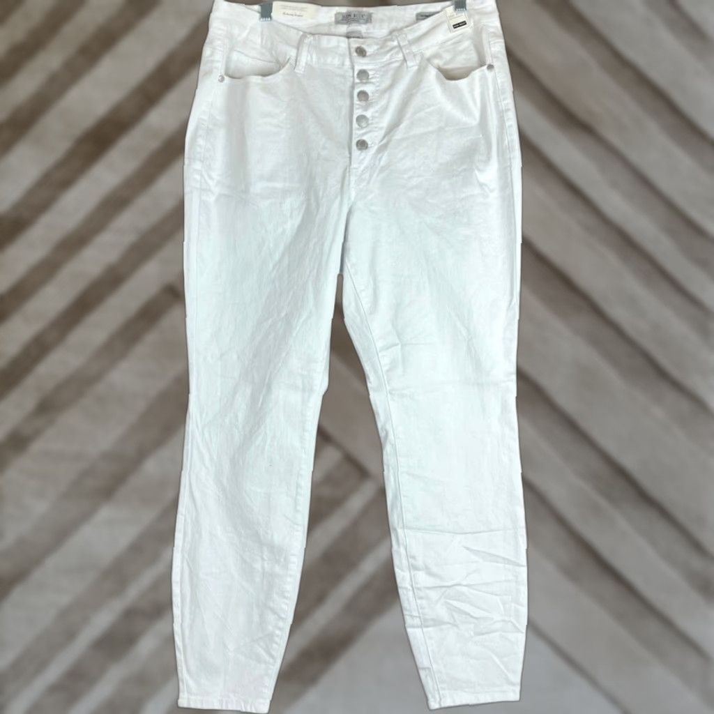 Vintage Judy Blue Womens Jeans White High Waist Skinny Button Fly Stretch 14W Size 36" / US 14 / IT 50 - 1 Thumbnail