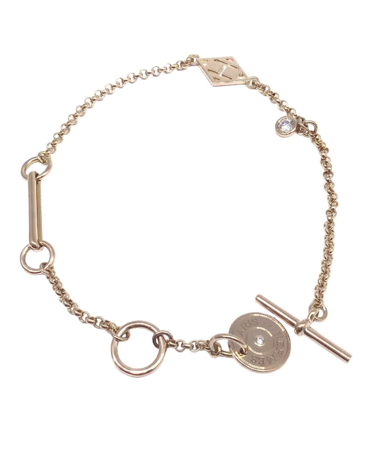 image of Hermes Rose Gold Fashion Charm Bracelet in Pink, Women's