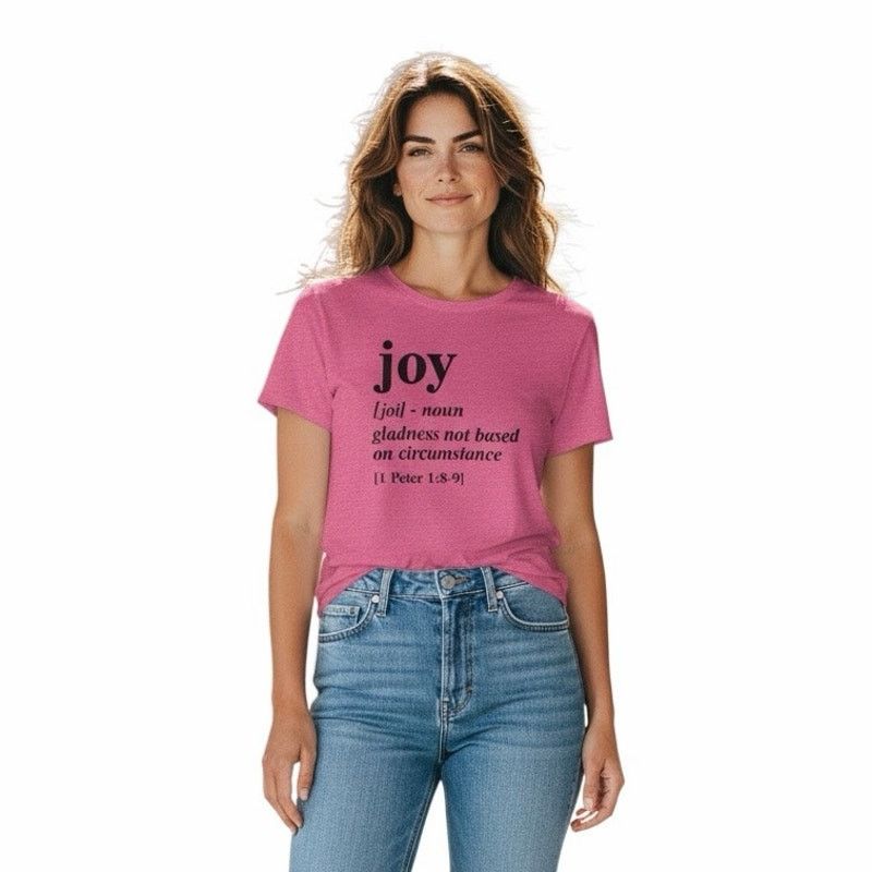 Gildan Gildan Joy Gladness Not Based On Circumstance Pink T-shirt Size XL / US 12-14 / IT 48-50 - 1 Thumbnail