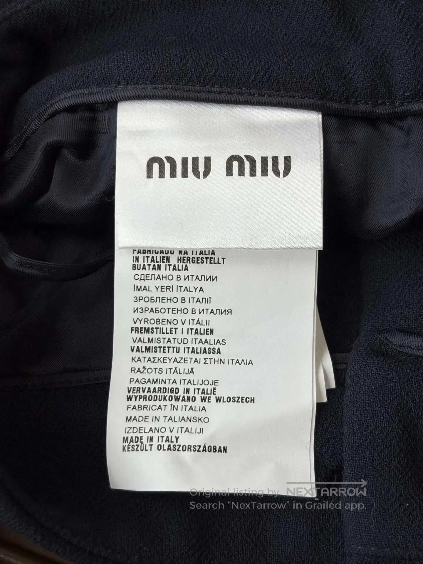 Miu Miu Miumiu Navy Wool A-Line Skirt IT42. Size 41" - 6 Thumbnail