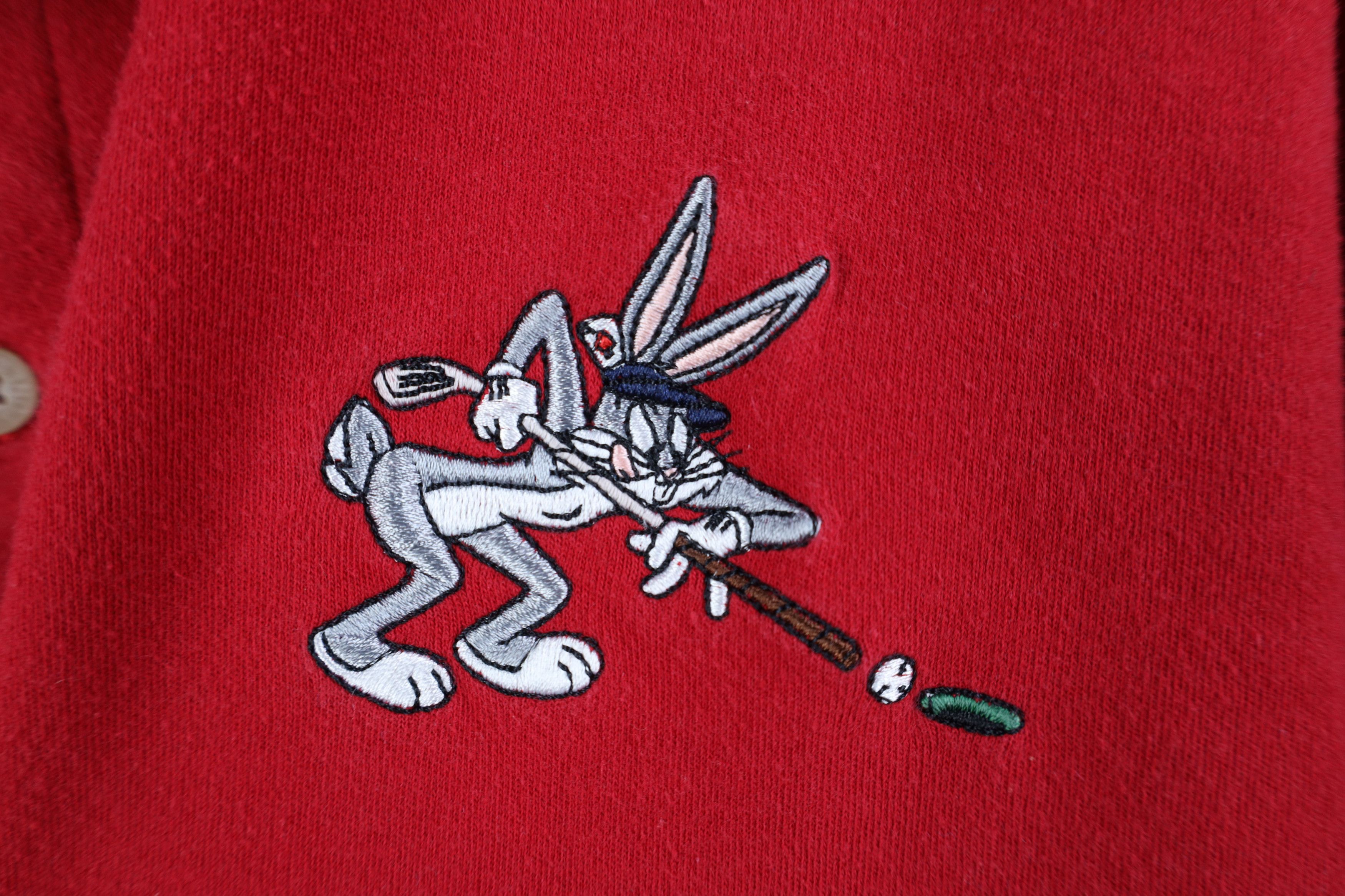 Vintage Vintage 90s Looney Tunes Bugs Bunny Golfing Golf Polo Shirt Size US L / EU 52-54 / 3 - 4 Thumbnail