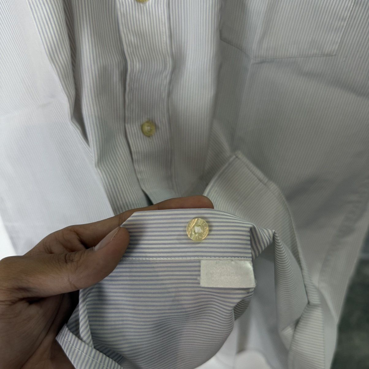Yves Saint Laurent Vintage YvesSaintLaurent stripe pocket shortsleeve shirt Size US L / EU 52-54 / 3 - 3 Thumbnail