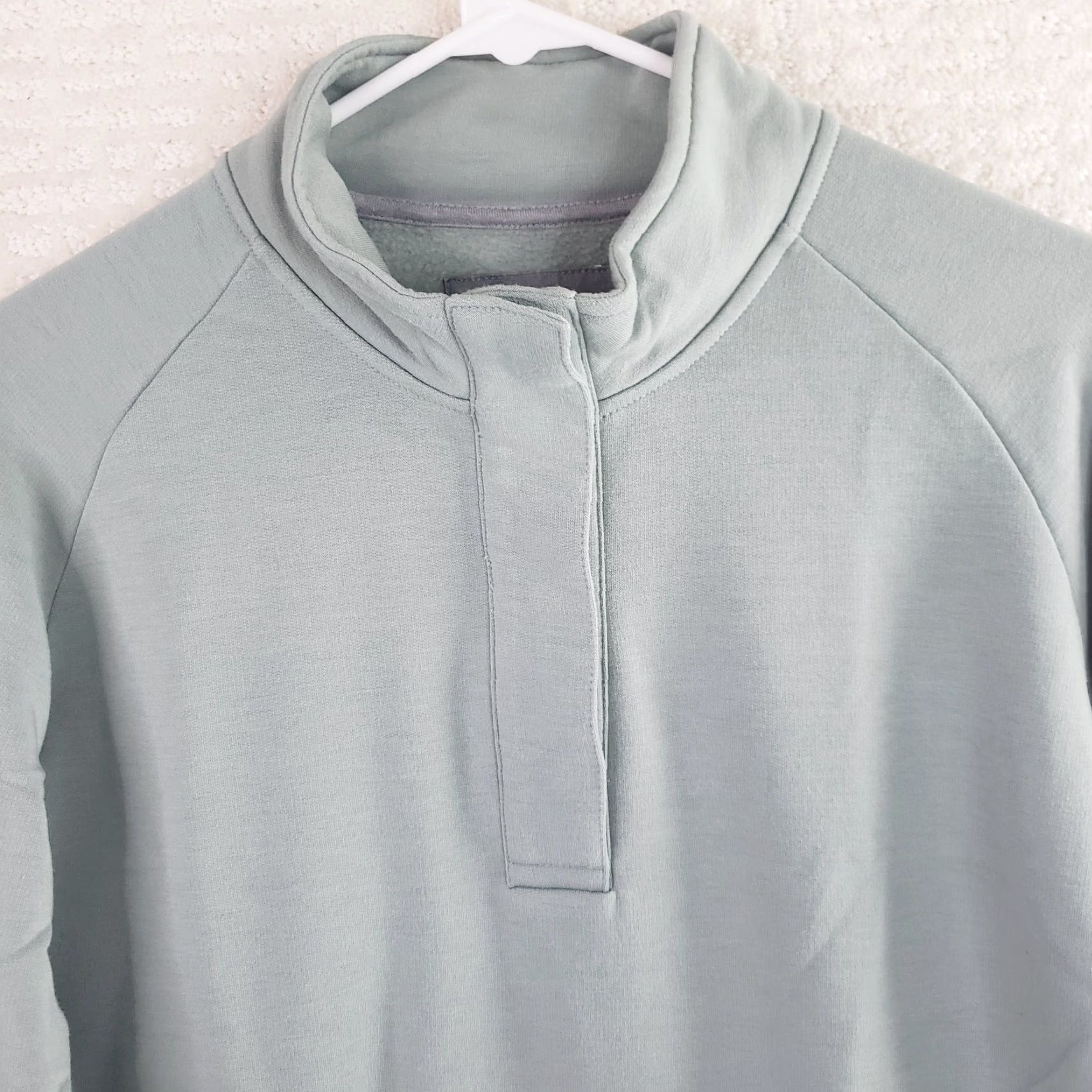 Vintage Free Fly Women’s M Bamboo Thermal Fleece Snap Pullover Henley Green Thumb Holes Sweatshirt XS? Wait Size M / US 6-8 / IT 42-44 - 3 Thumbnail