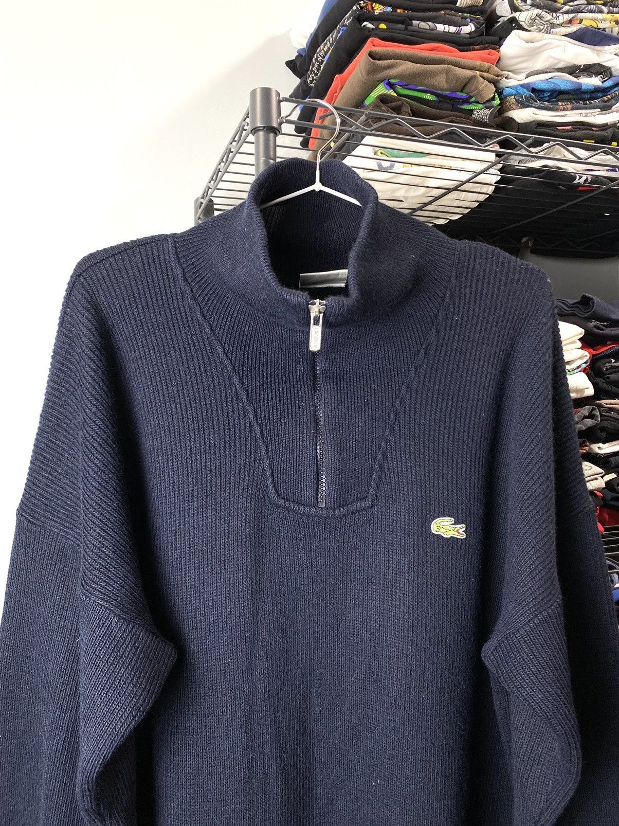 Lacoste 💥90’s Rare! Vintage Lacoste Sweater Sweatshirt Hype Size US XL / EU 56 / 4 - 2 Thumbnail