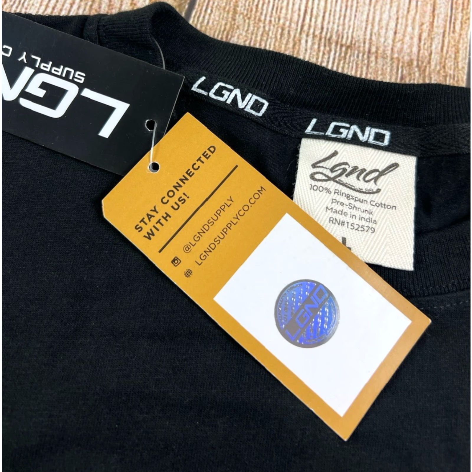 Vintage LgndSupplyCo T Shirt Embroidered Black Size L Mens Short Sleeve Solid Regular NWT Size US L / EU 52-54 / 3 - 6 Thumbnail