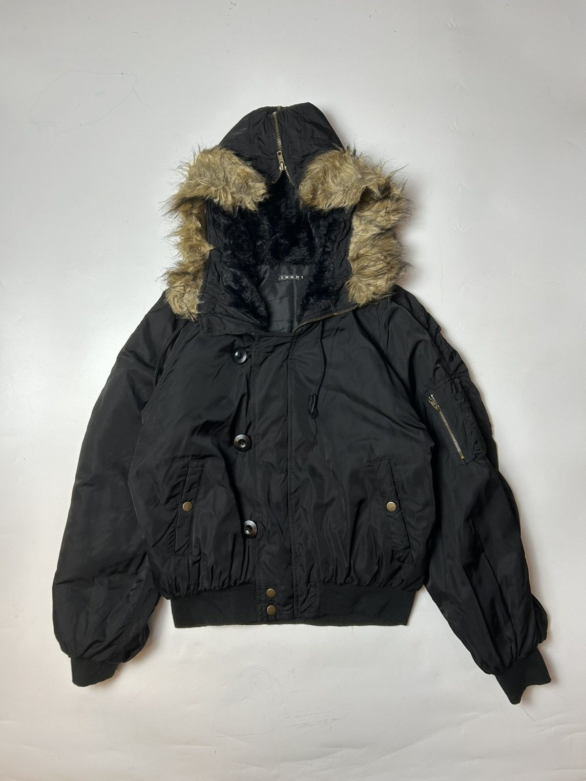 Japanese Brand INGNI FAUX FUR HOODIE BOMBER STYLE JACKET Size M / US 6-8 / IT 42-44 - 1 Thumbnail