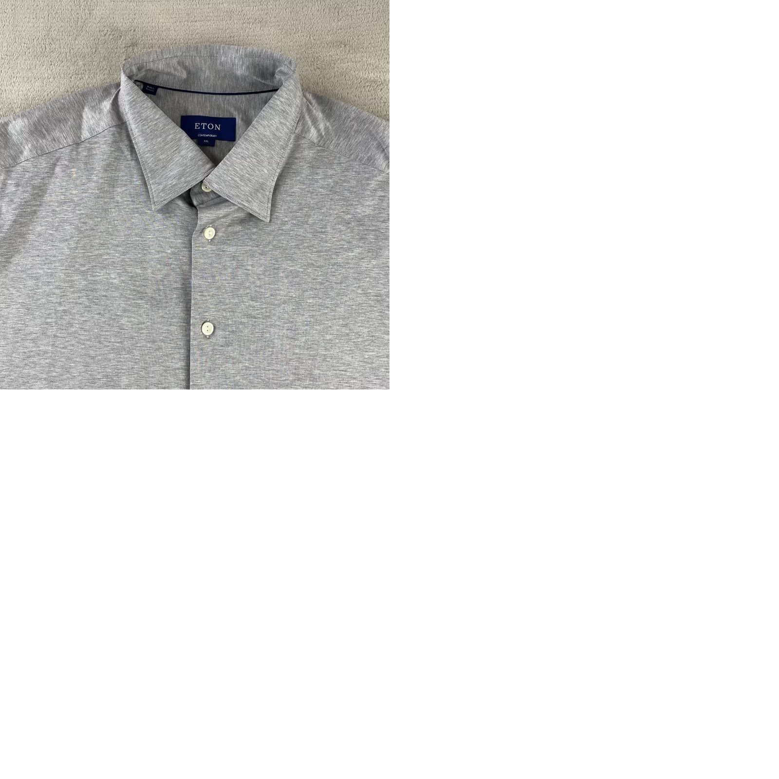 Eton Eton 2XL Light Grey Long Sleeve Shirt Button-Up Designer NWT Men Size US XXL / EU 58 / 5 - 9 Thumbnail