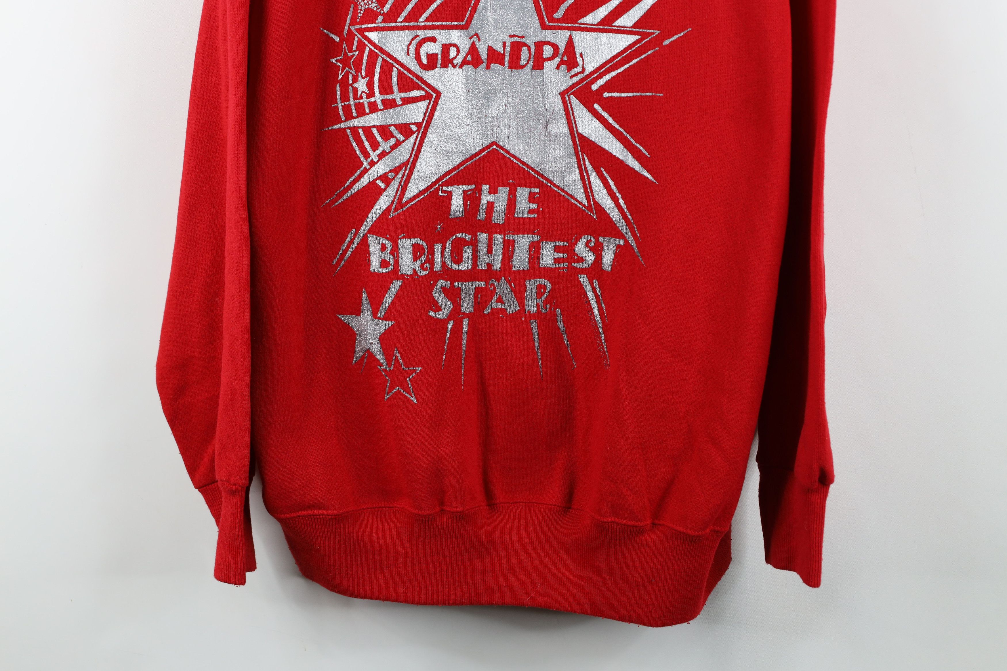 Vintage Vintage 90s Streetwear The Brightest Star Sweatshirt Red USA Size US XXL / EU 58 / 5 - 3 Thumbnail
