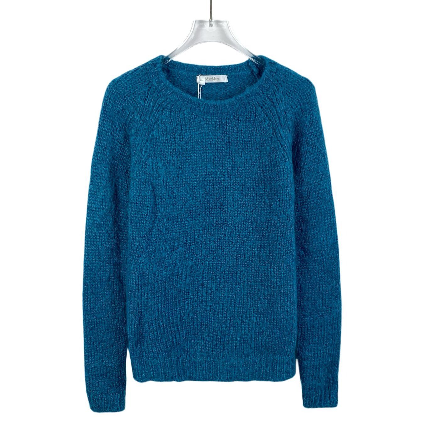 Max Mara MaxMara Blue Mohair Round-Neck Long-Sleeved Knitted Sweater Size S / US 4 / IT 40 - 1 Thumbnail