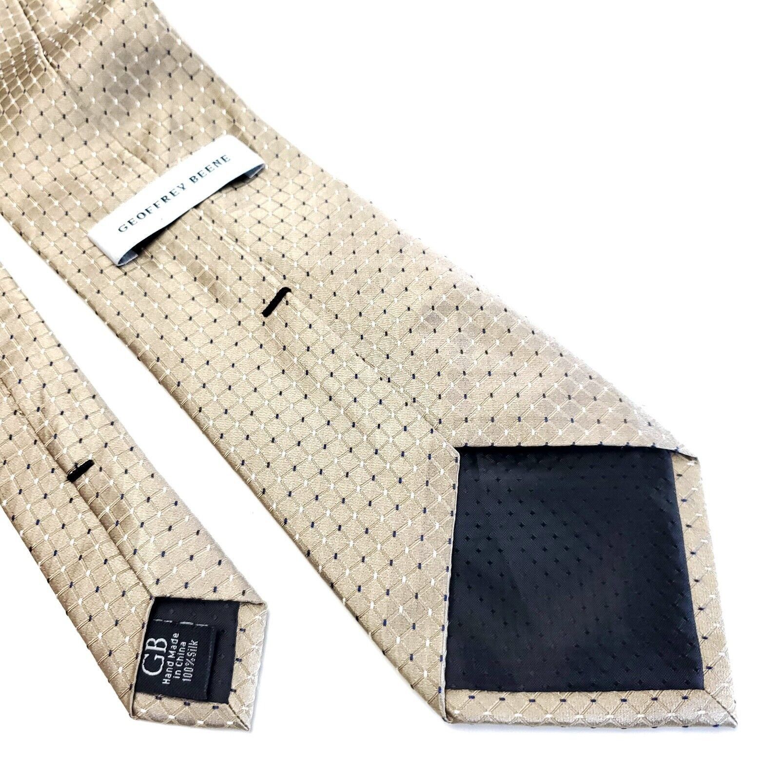 Other Geoffrey Beene Tan Woven Check Silk Tie Size ONE SIZE - 5 Thumbnail