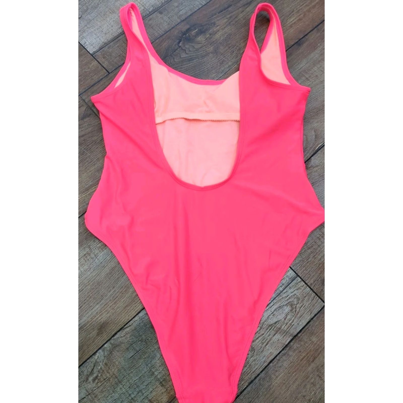 Vintage Xhilaration One-Piece Bathing Suit Women L Red Neon Coral Firecracker Size L / US 10 / IT 46 - 3 Thumbnail