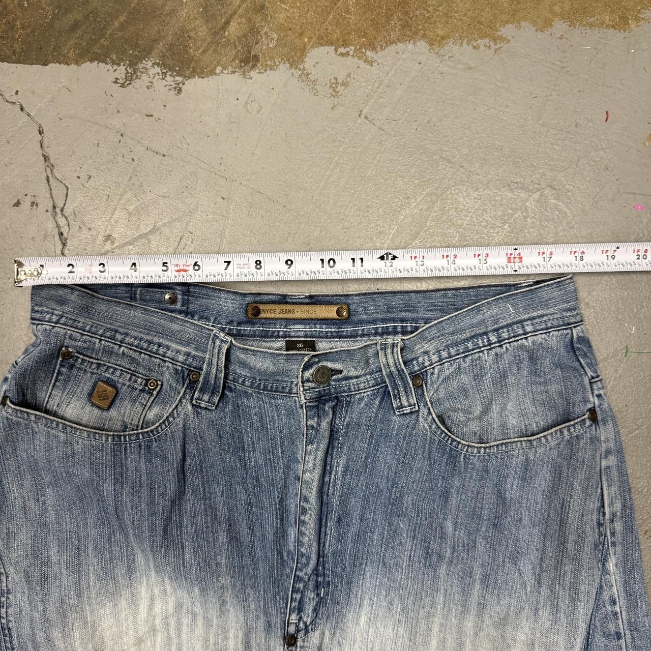 Enyce Enyce Faded Gradient Baggy Embroidered Jeans Size 36 x 32 Size US 36 / EU 52 - 4 Thumbnail