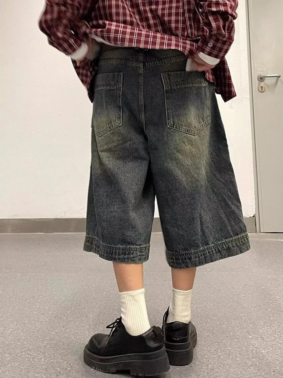 Japanese Brand × Vintage Streetwear Retro Washed Blue Straight Jorts Shorts Size US 30 / EU 46 - 5 Thumbnail