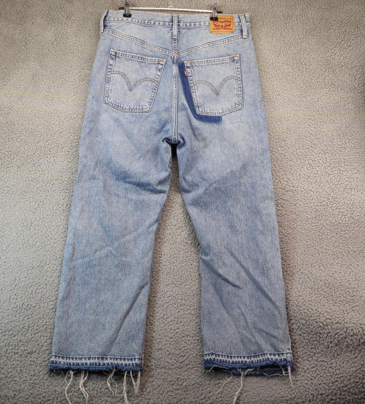 Levi's Levis Ribcage Straight Ankle Jeans Women 32x27 (25) Distress Size 32" / US 10 / IT 46 - 2 Thumbnail