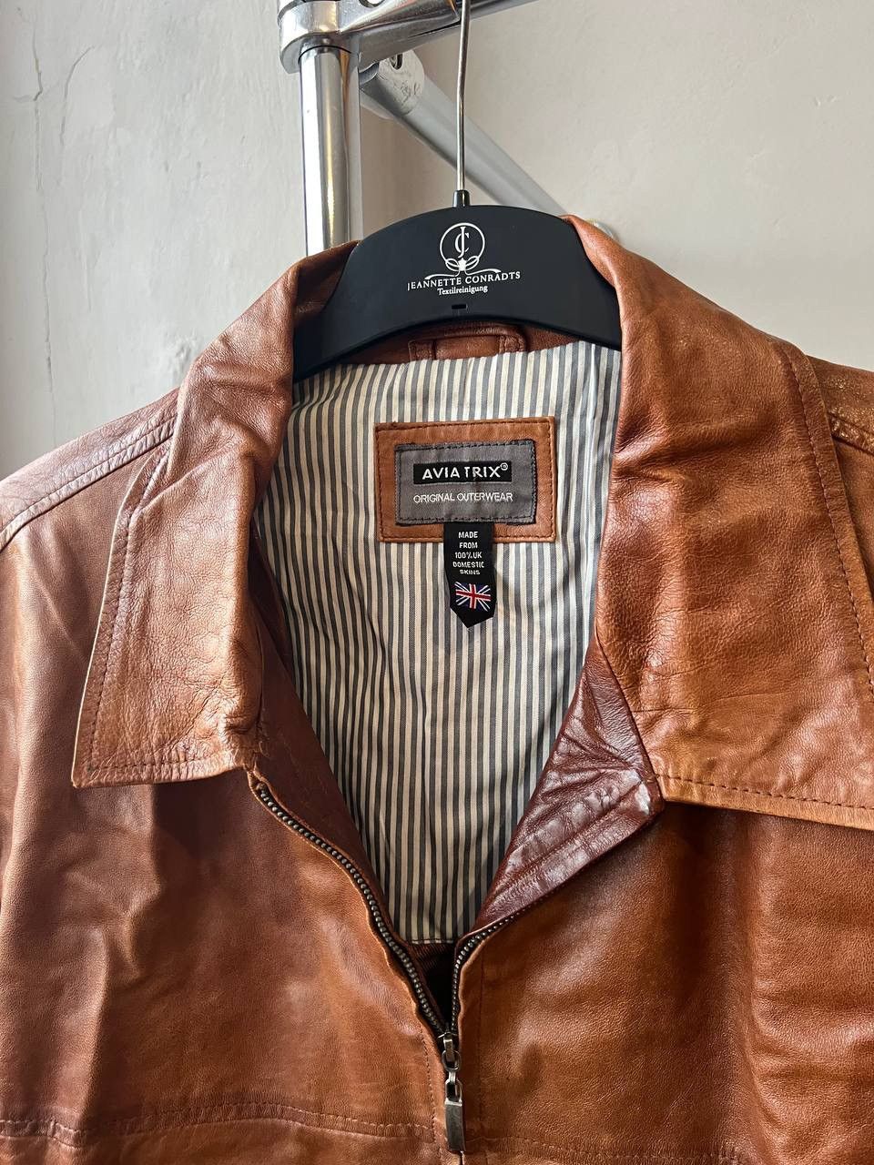 Vintage AVIA TRIX USA CLASSIC AVIATOR BIKER RETRO LEATHER JACKET XL Size US XL / EU 56 / 4 - 6 Thumbnail