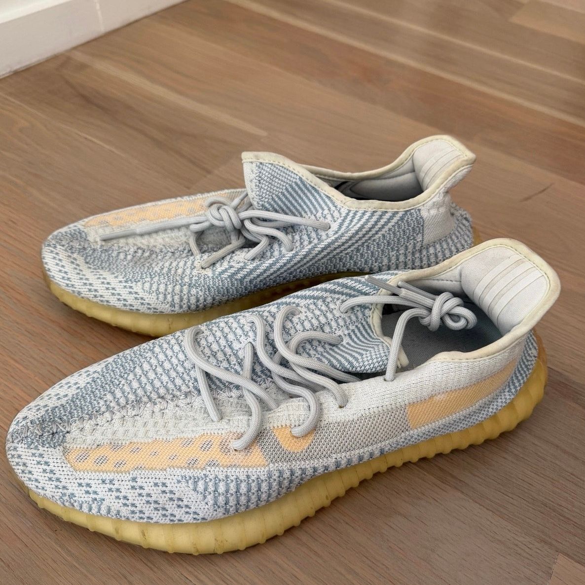Yeezy Adidas Yeezy Boost 350 V2 Ash Blue Mens 12 Grey Sneakers Size US 12 / EU 45 - 2 Thumbnail