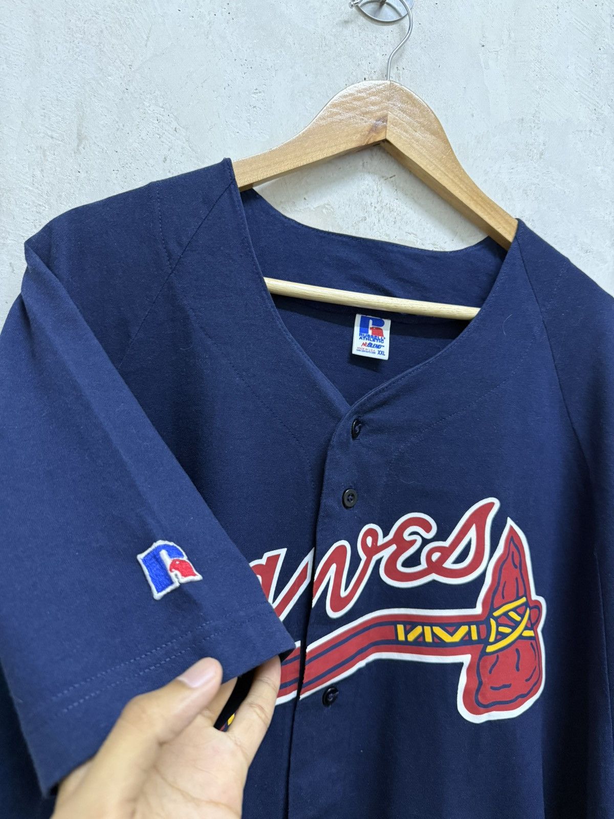 Vintage Vintage Atlanta Braves MLB Button Up t shirt Size US XL / EU 56 / 4 - 4 Thumbnail