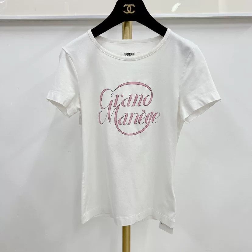 Hermes Hermès White Letter Short Sleeve T-Shirt Size US XS / EU 42 / 0 - 1 Thumbnail