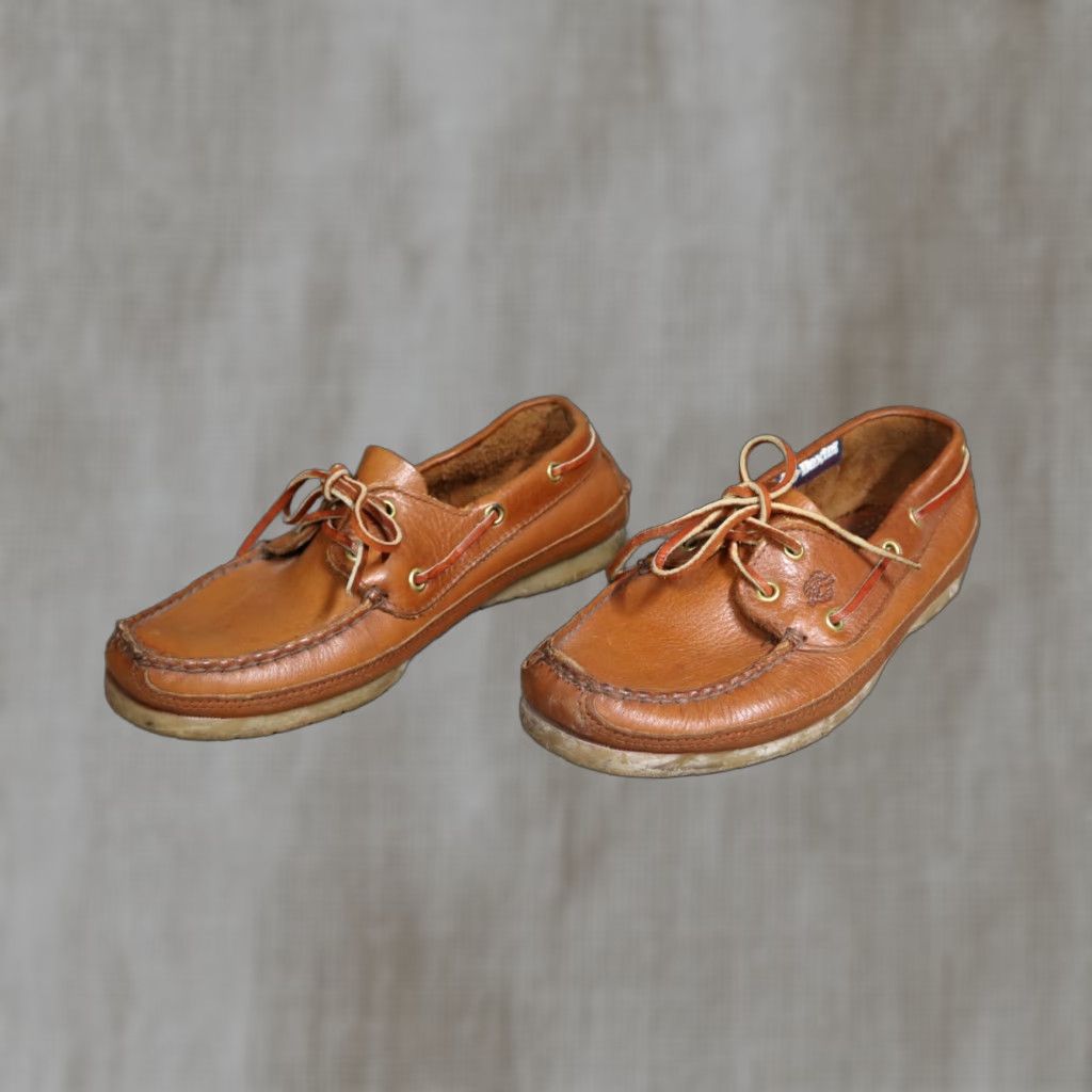 Vintage Dexter Boat Shoes Mens Brown Leather Moc Toe Lace Up 8M Casual Shoes Mens Brown Leather Boat Shoe 8M Size US M / EU 48-50 / 2 - 1 Thumbnail