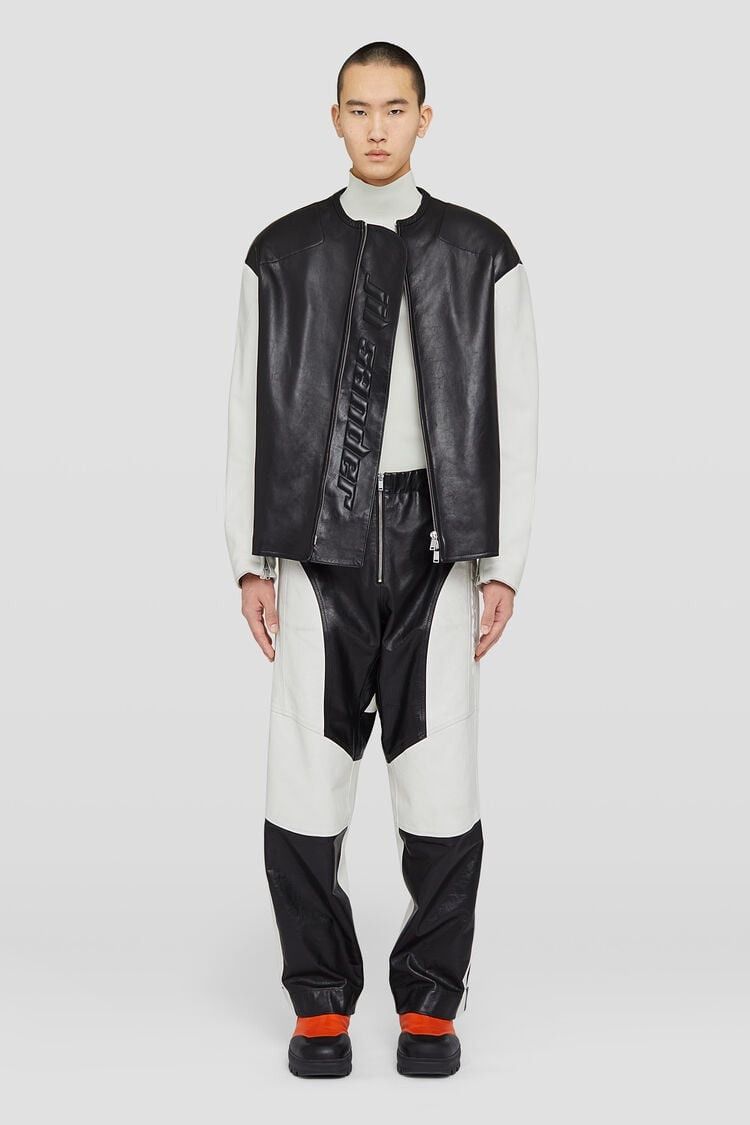 Jil Sander o1mt1gz0625 Leather Biker Jacket in Black Size US M / EU 48-50 / 2 - 2 Thumbnail