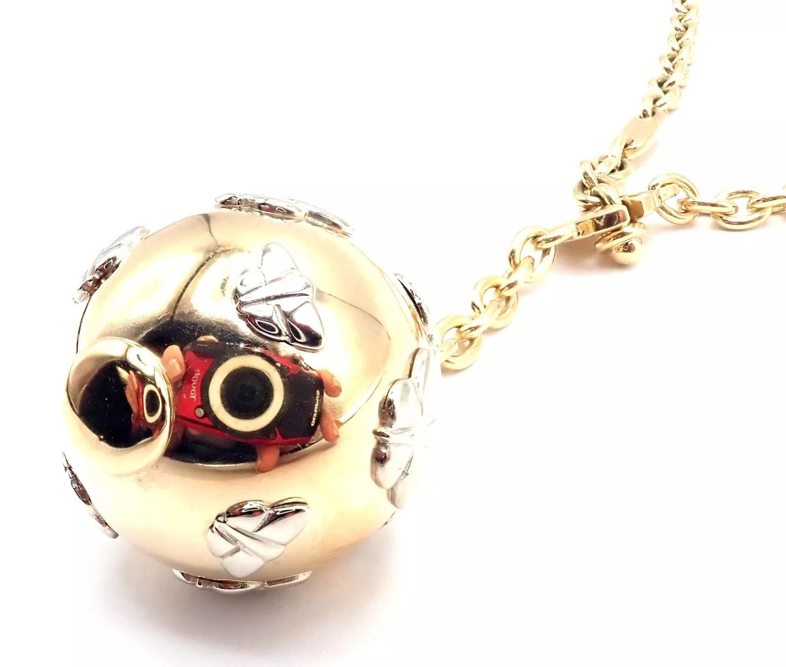Bvlgari Bulgari Bvlgari 18k Butterfly Globe Pendant Link Chain Size ONE SIZE - 6 Thumbnail