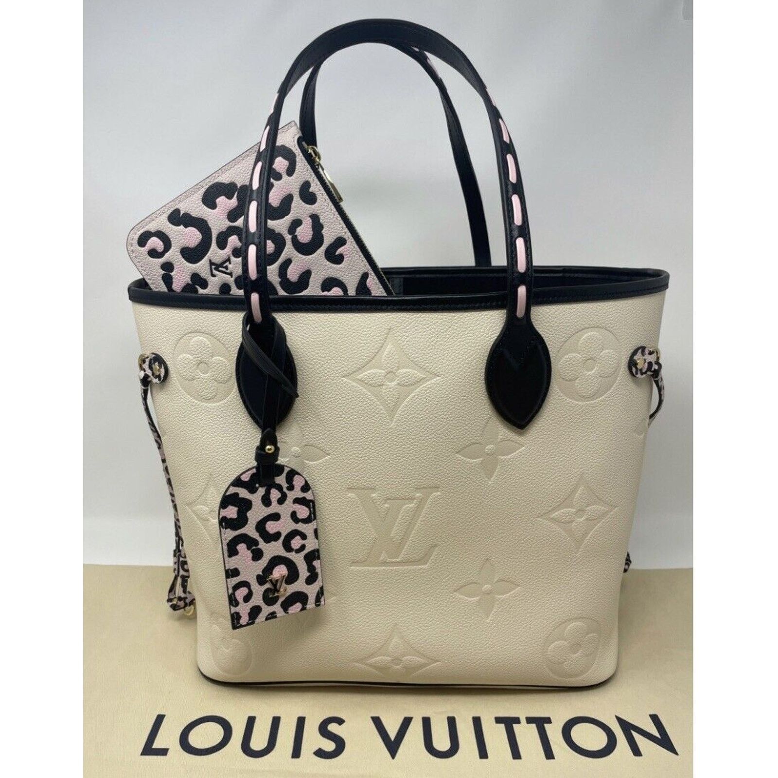 Louis Vuitton Louis Vuitton Neverfull Tote MM Ivory Leather Size ONE SIZE - 4 Thumbnail