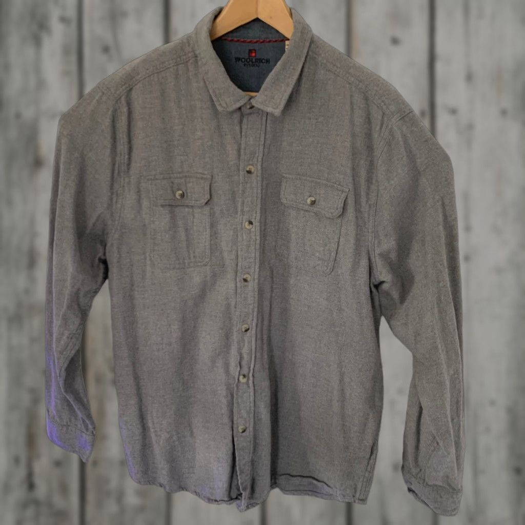 Vintage Woolrich Shirt Mens 2XL Flannel Long Sleeve Button-Up Casual Workwear Gray Outdoors Cotton Size US XXL / EU 58 / 5 - 1 Thumbnail