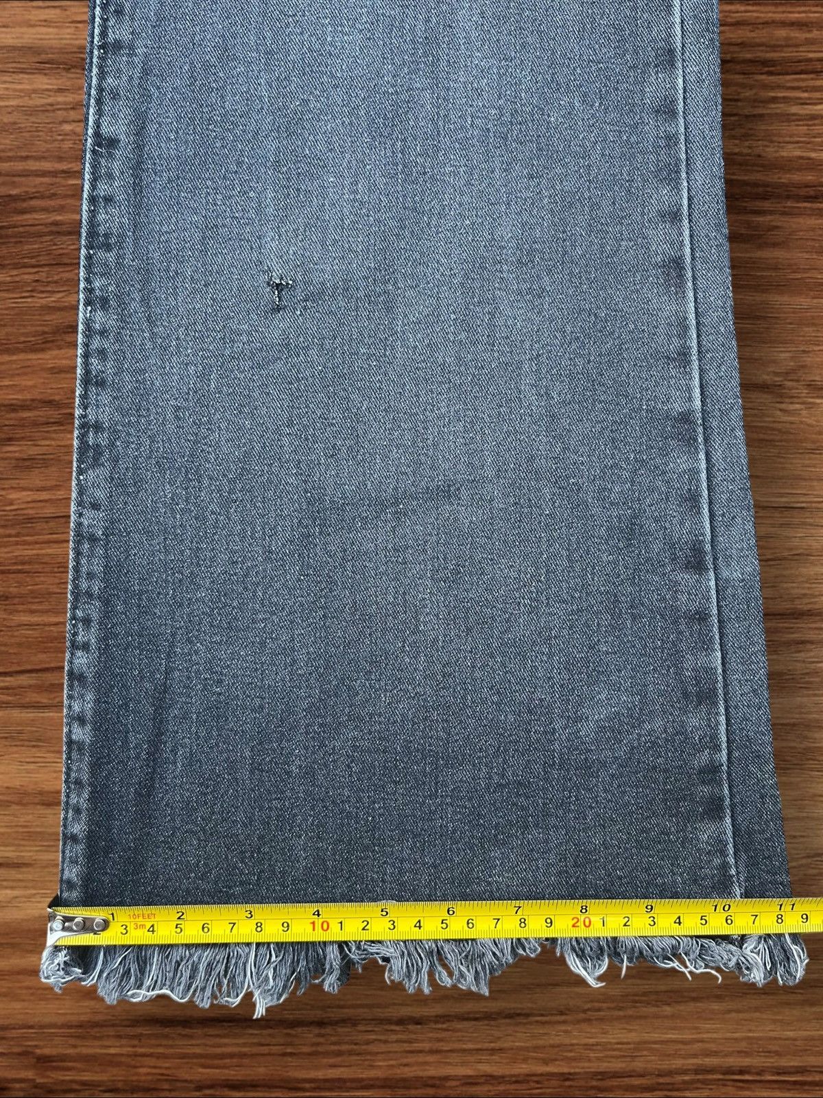 Japanese Brand Vintage Japanese Brand High Rise Baggy Frayed Wide Leg Jeans Size 25" / US 0 / IT 36 - 13 Thumbnail