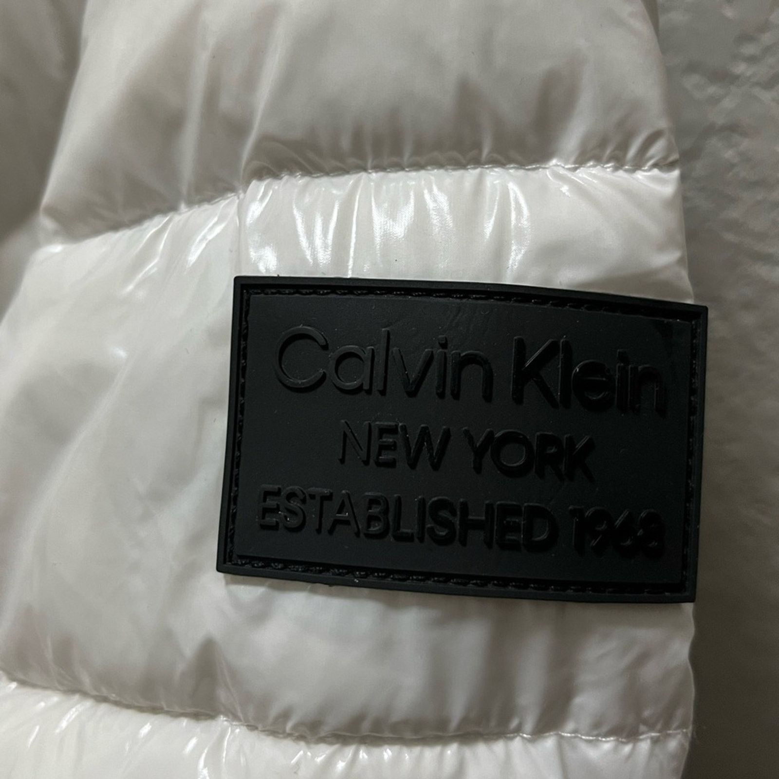 Calvin Klein Calvin Klein Womens L Chevron Hood Jacket White Sorona CK Size L / US 10 / IT 46 - 13 Thumbnail