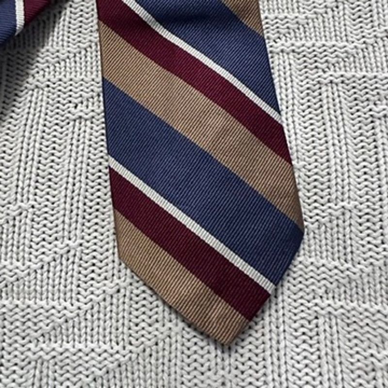 Saks Fifth Avenue Saks Fifth Avenue navy, gold, and maroon silk tie Size ONE SIZE - 2 Thumbnail