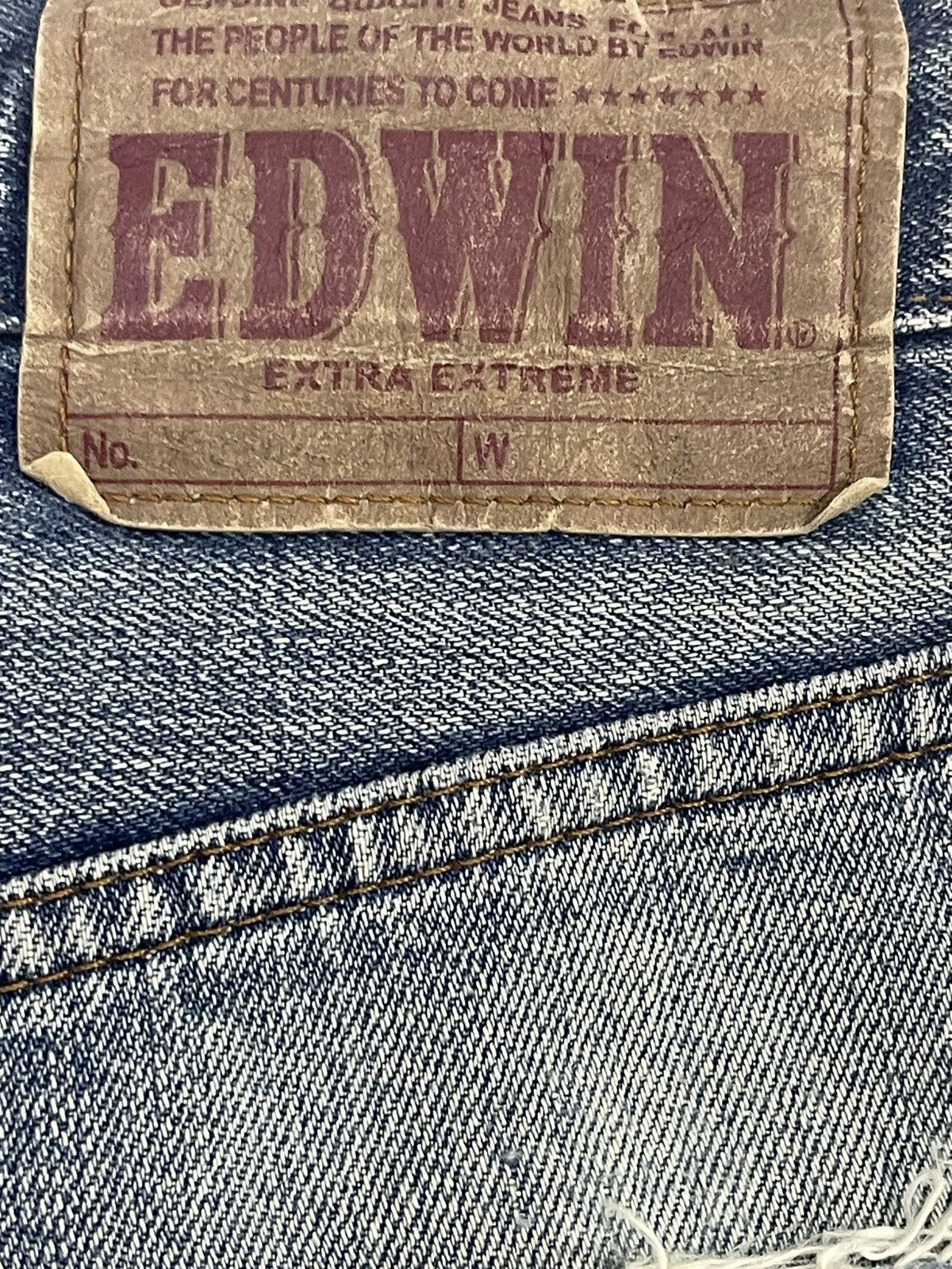 Edwin Vintage 90s Edwin 505x Faded Wash Distressed Loose Jeans Size US 30 / EU 46 - 9 Thumbnail