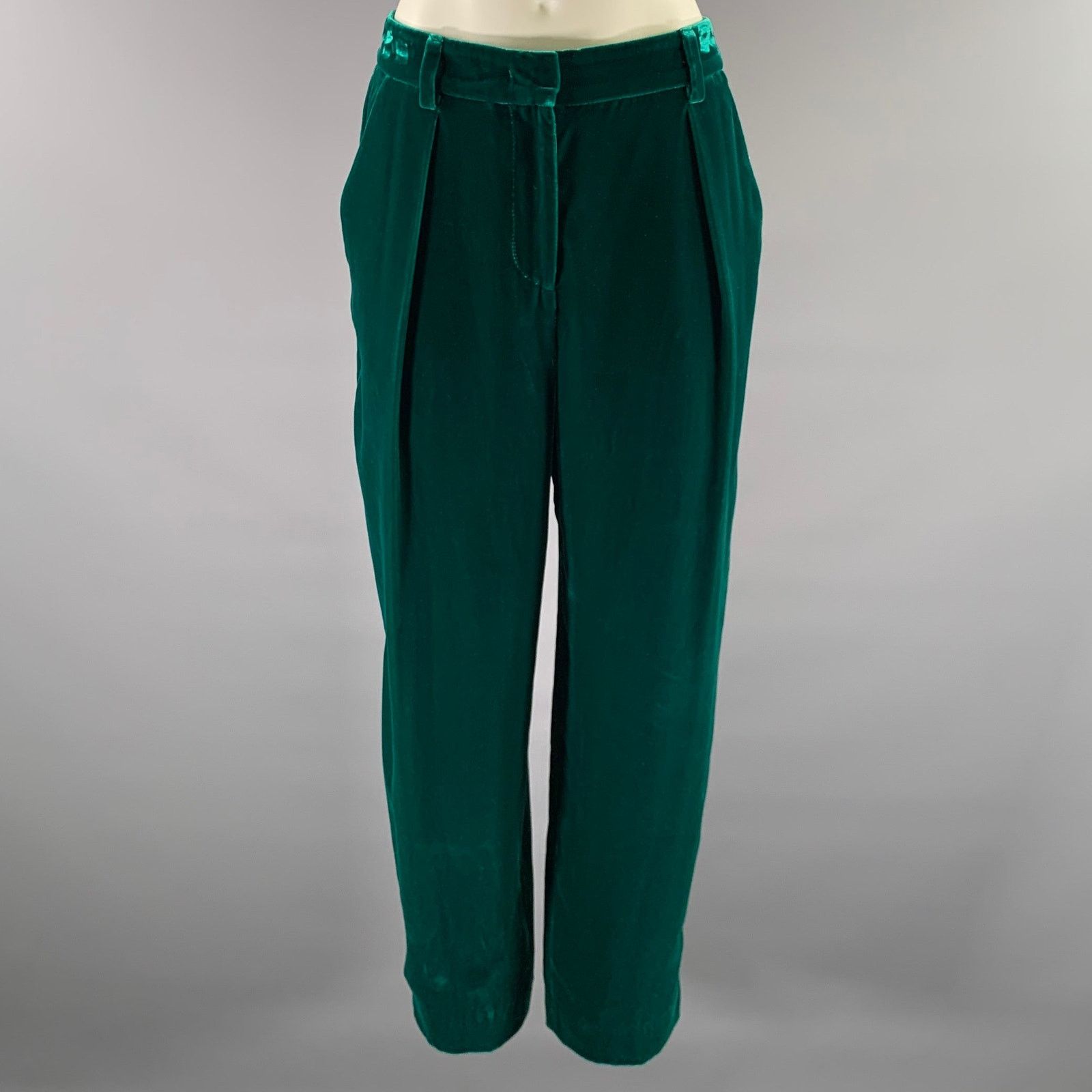 Giorgio Armani GIORGIO ARMANI Green Emerald Velvet Dress Pants Size US 30 / EU 46 - 1 Thumbnail