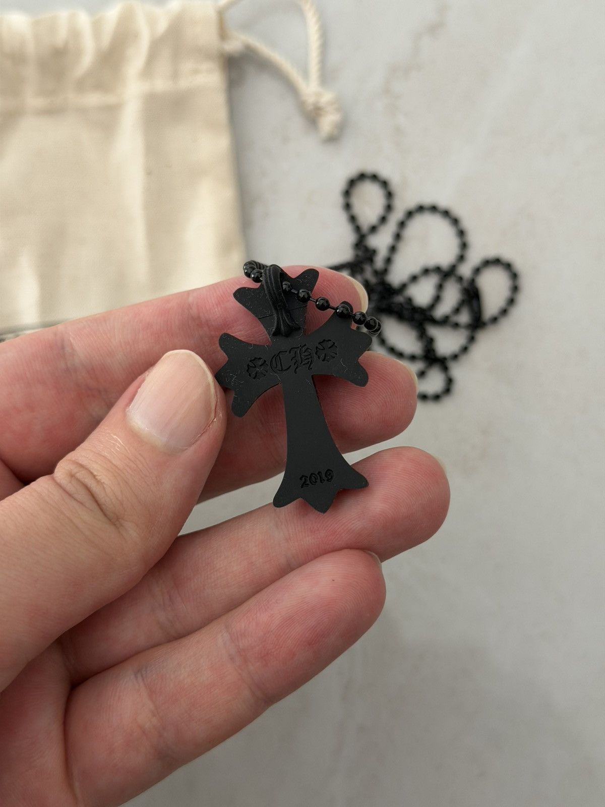 Chrome Hearts Chrome Hearts Black Rubber Cross Necklace Size ONE SIZE - 2 Thumbnail