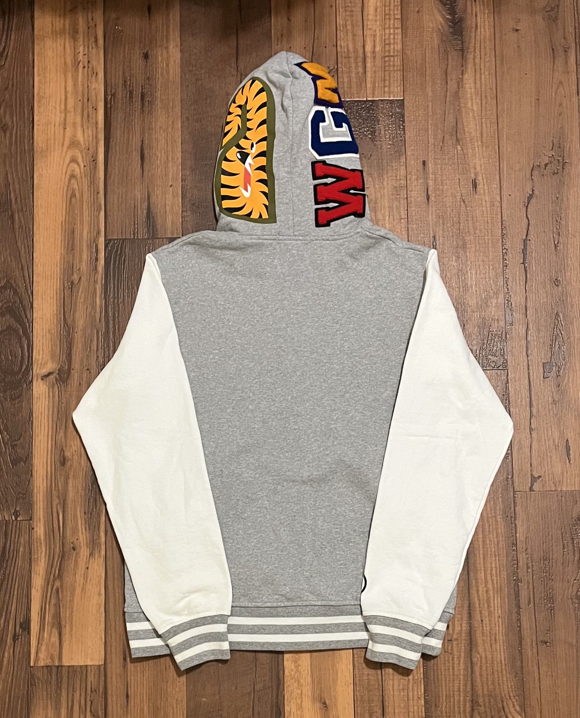 Bape Bape varsity shark hoodie bomber jacket Size US L / EU 52-54 / 3 - 2 Thumbnail
