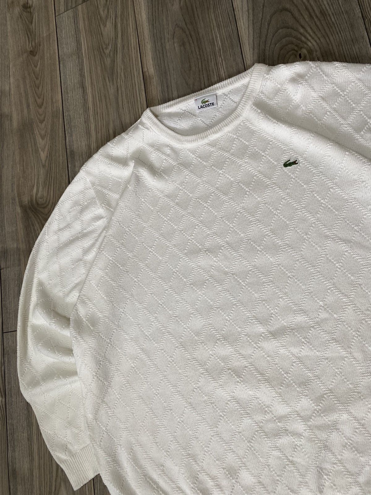 Lacoste Vintage Lacoste Crew Neck White Sweater Mens Size 8 Size US XXL / EU 58 / 5 - 9 Thumbnail