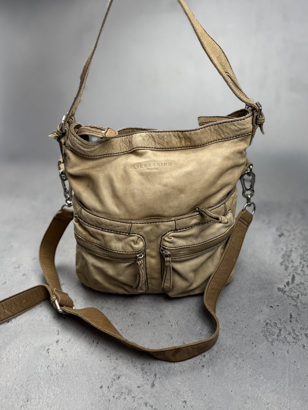 LIEBESKIND BERLIN Liebeskind Berlin Tan Leather Slouchy Crossbody Shoulder Bag Size ONE SIZE - 2 Thumbnail