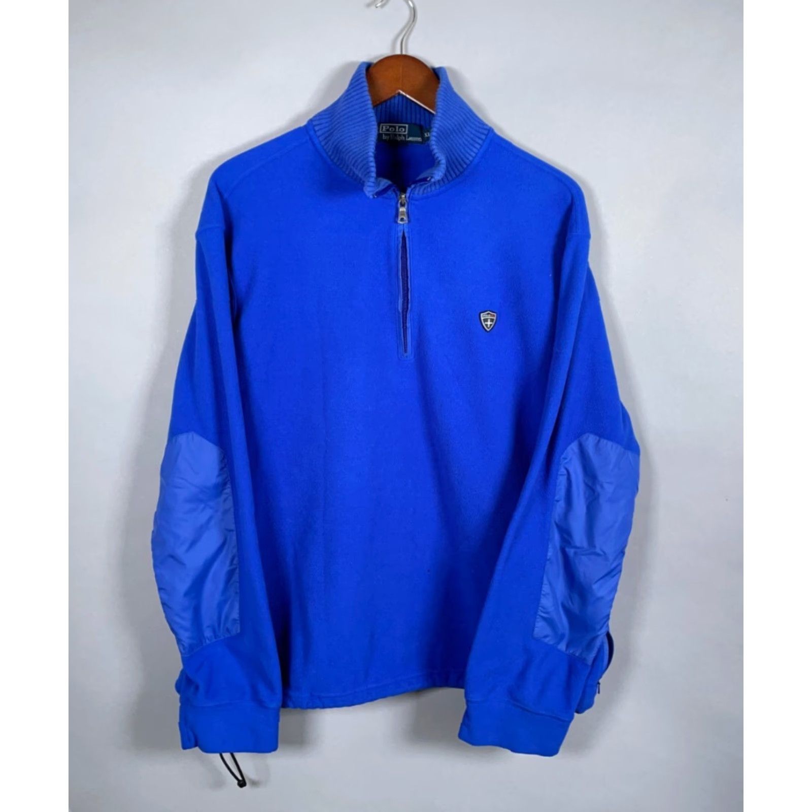 Polo Ralph Lauren VTG Polo Ralph Lauren 1/4 Zip Fleece Pullover Adult XL Blue Shield BadGe Emblem Polo RL Badge Emblem Clinton? Size US XL / EU 56 / 4 - 2 Thumbnail
