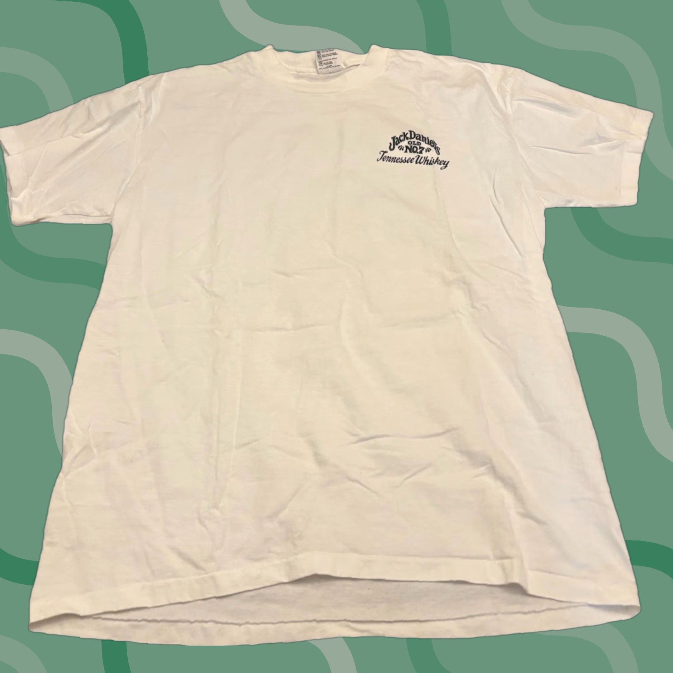 Vintage VINTAGE 1990s JACK DANIELS T Shirt L White Logo Classic Mens Short Sleeve Size US L / EU 52-54 / 3 - 1 Thumbnail